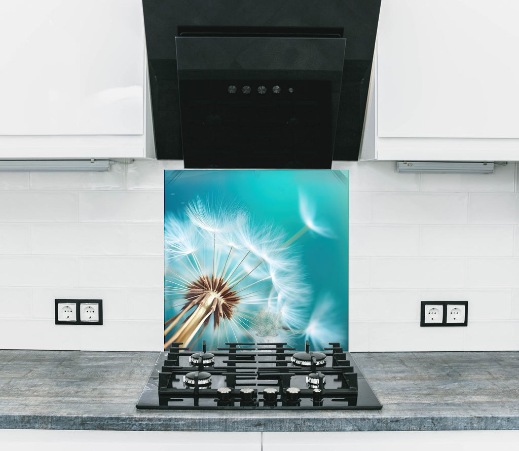 Dandelion Breeze Serenity - Glass Kitchen Backsplash-BacksplashArtworks