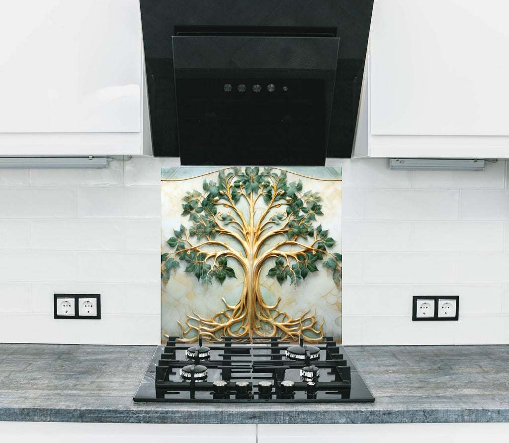 Eternal Harmony Tree - Glass Kitchen Backsplash-BacksplashArtworks