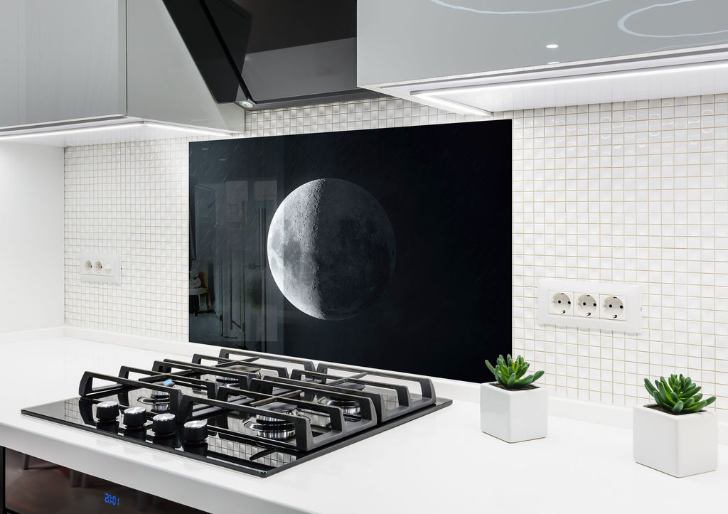 Lunar Eclipse Moon Wall Art - Tempered Glass Kitchen Backsplash-BacksplashArtworks