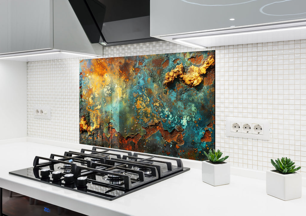 Abstract Tempered Glass Backsplash-BacksplashArtworks