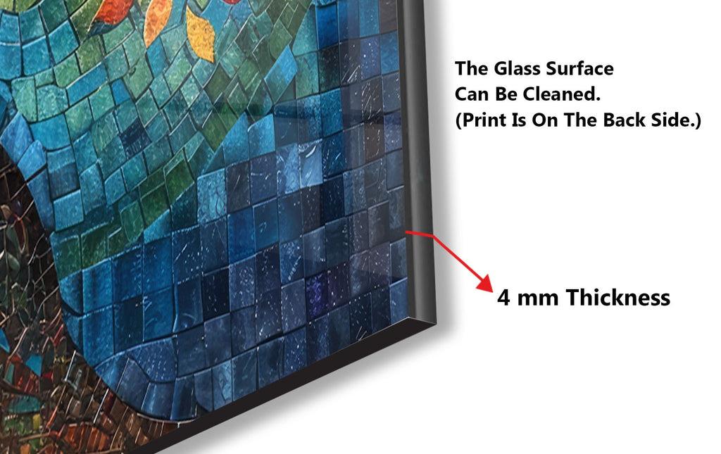 Mosaic Glass Kitchen Backsplash with Colorful Tree of Life Design-BacksplashArtworks