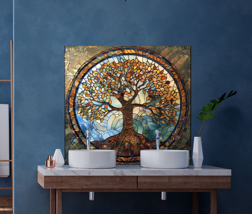 Tree of Life - Tempered Glass Kitchen Backsplash-BacksplashArtworks