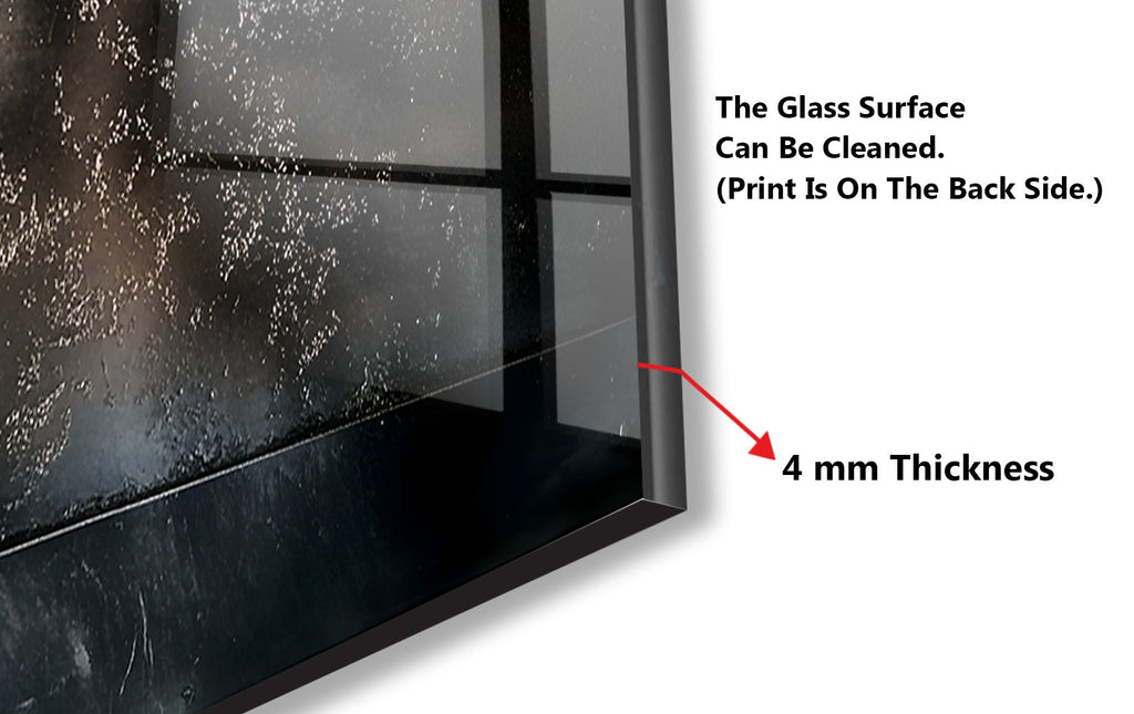 Sleek Dark Metallic - Glass Kitchen Backsplash-BacksplashArtworks