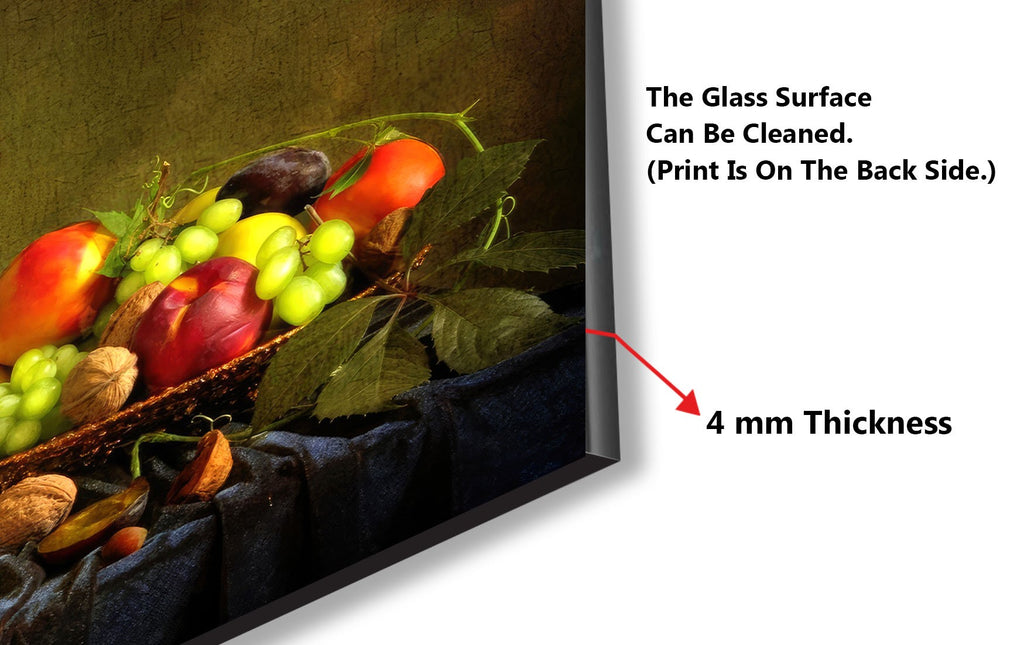 Rustic Fruit & Wine Glass Kitchen Backsplash – Vintage Harvest Design-BacksplashArtworks