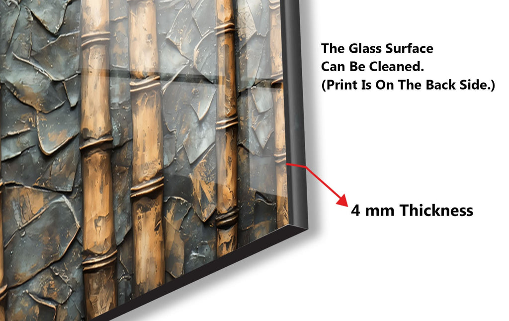 Golden Bamboo - Glass Kitchen Backsplash-BacksplashArtworks