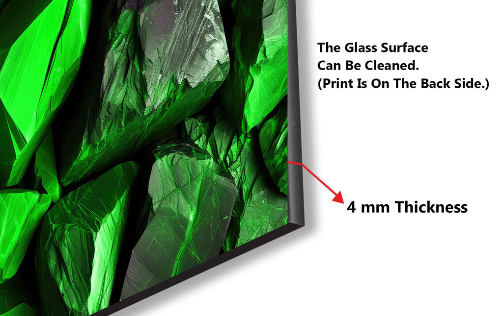 Emerald Stone Elegance - Glass Kitchen Backsplash-BacksplashArtworks