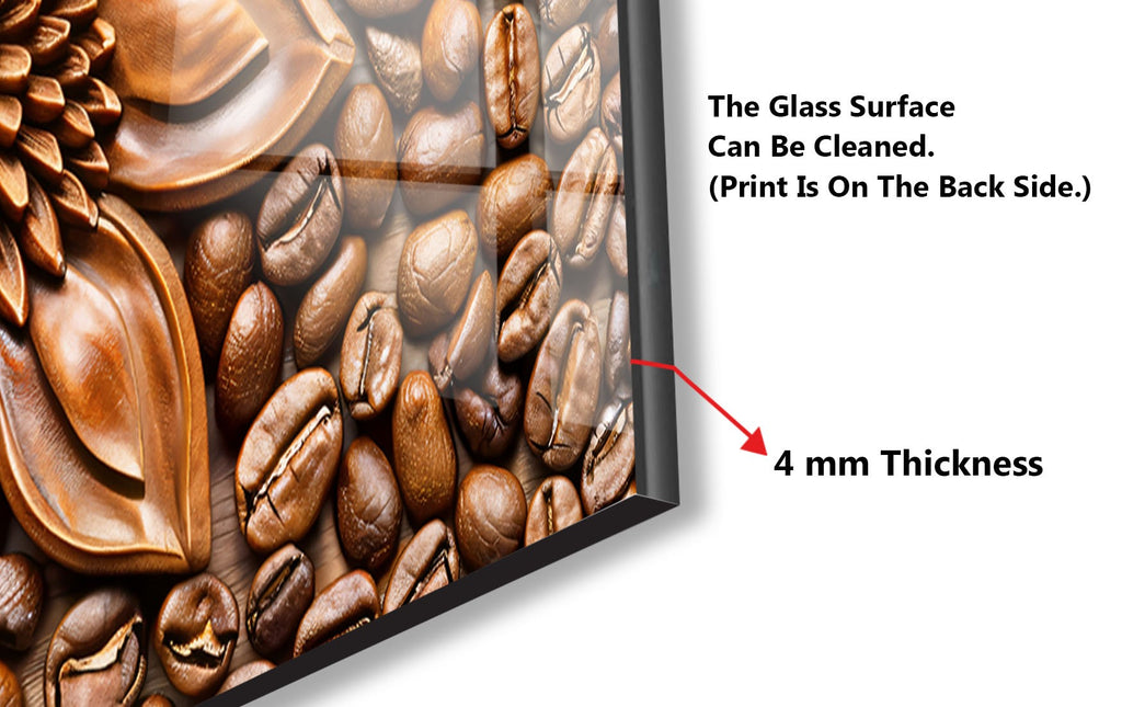 Coffee Blossom Delight - Glass Kitchen Backsplash-BacksplashArtworks