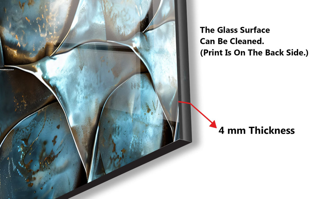 Oceanic Wave - Glass Kitchen Backsplash-BacksplashArtworks