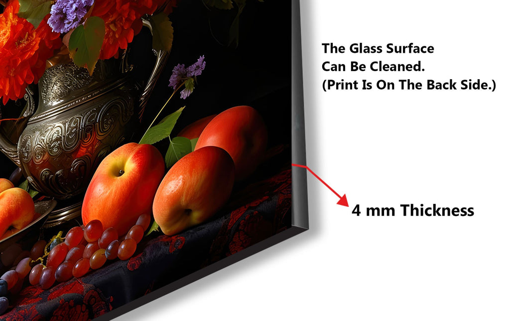 Elegant Fruit & Wine Glass Kitchen Backsplash – Vintage Harvest Design-BacksplashArtworks