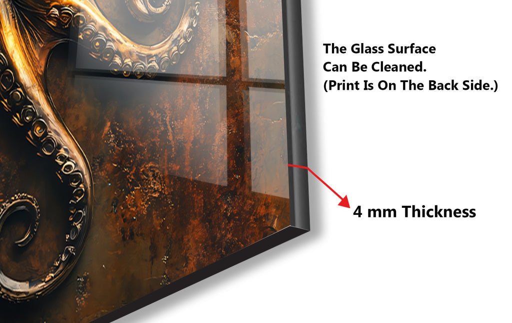 Vintage Octopus - Glass Kitchen Backsplash-BacksplashArtworks
