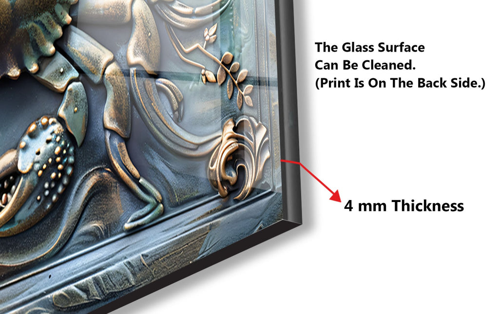Vintage Crab - Tempered Glass Kitchen Backsplash-BacksplashArtworks