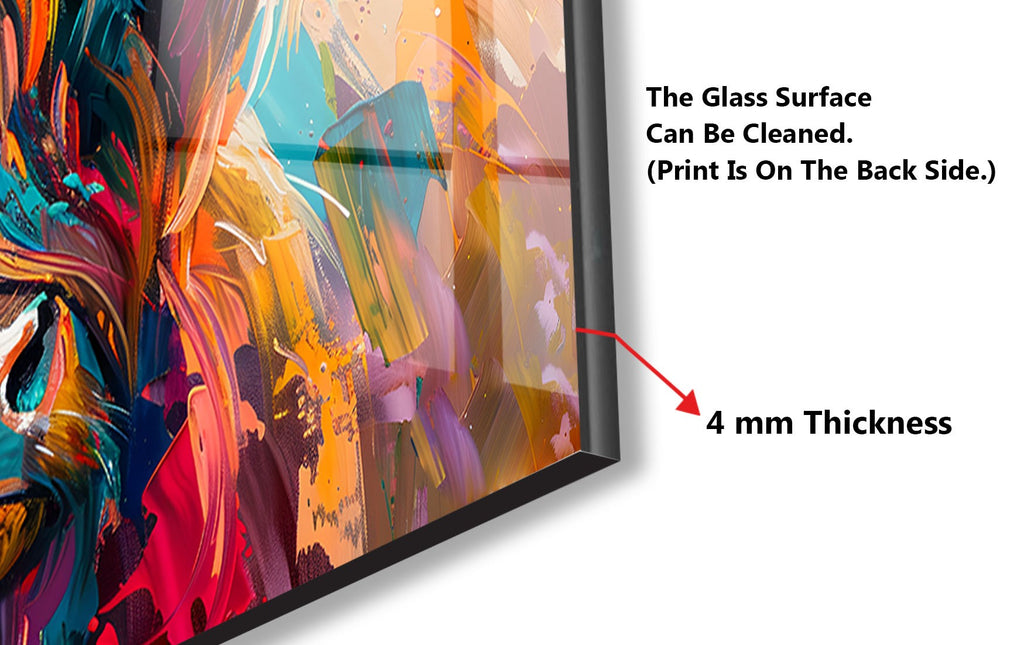 Vibrant Highland Cow - Tempered Glass Kitchen Backsplash-BacksplashArtworks