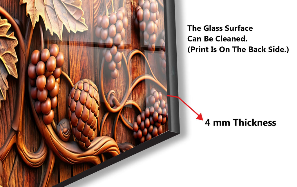 Rustic Grape Vine Glass Kitchen Backsplash – Elegant Vineyard Design-BacksplashArtworks