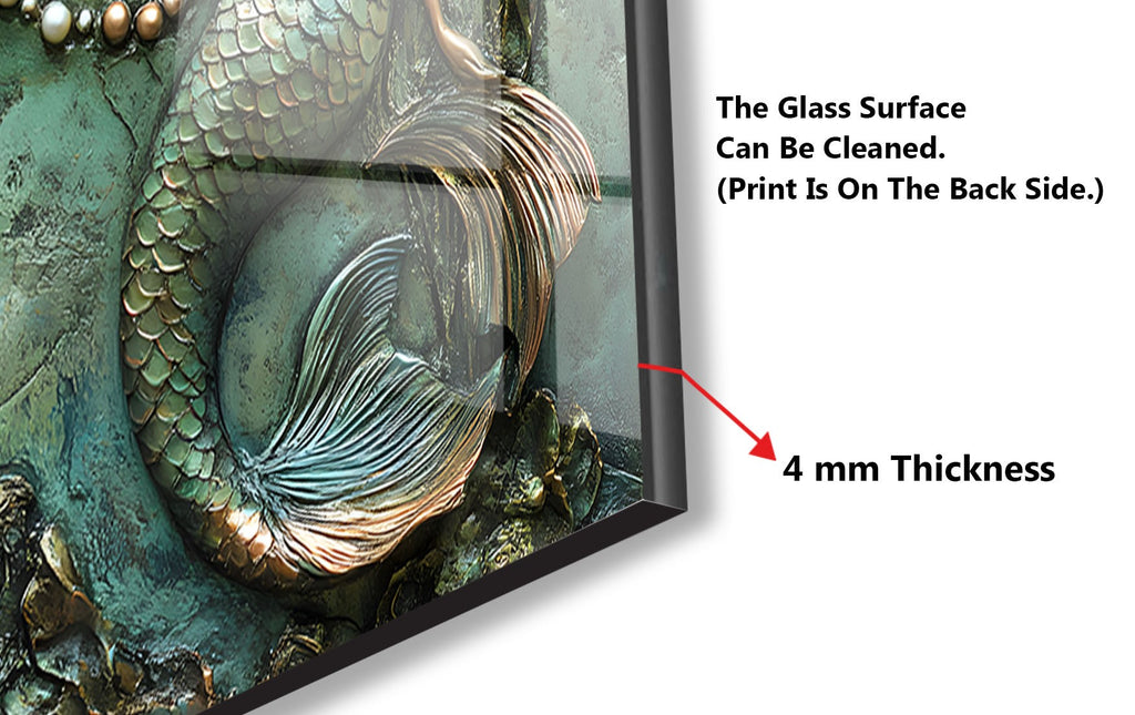 Enchanted Mermaid Lagoon - Glass Kitchen Backsplash-BacksplashArtworks