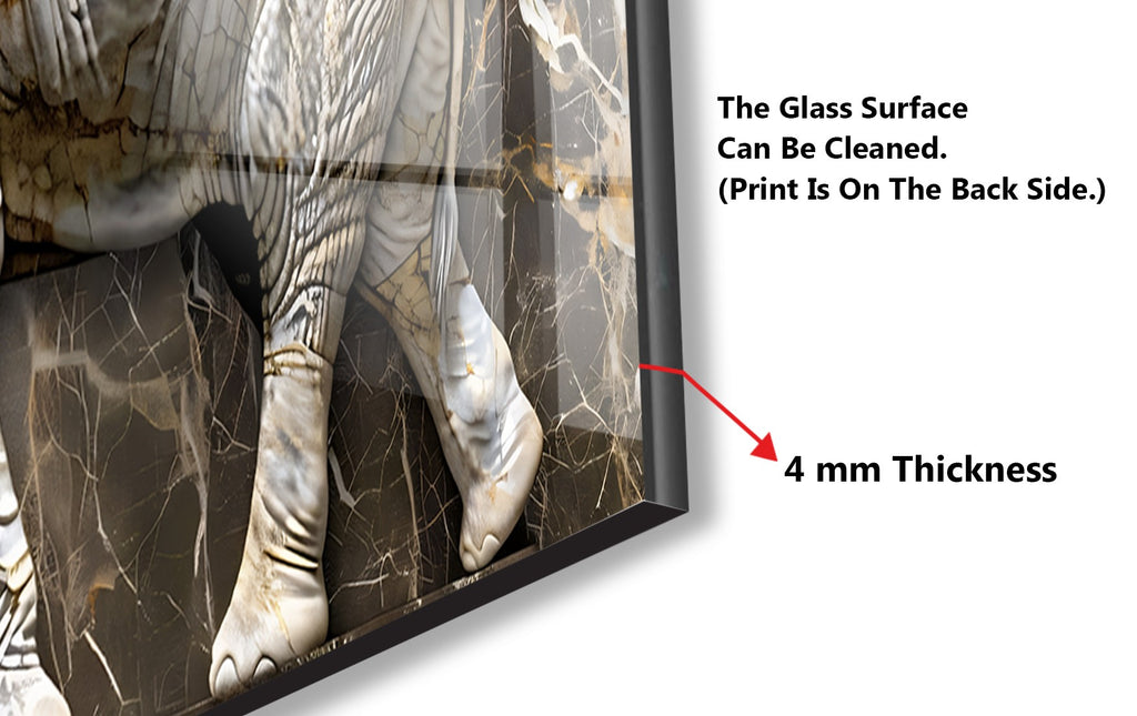 Elegant Elephant Marble - Glass Kitchen Backsplash-BacksplashArtworks