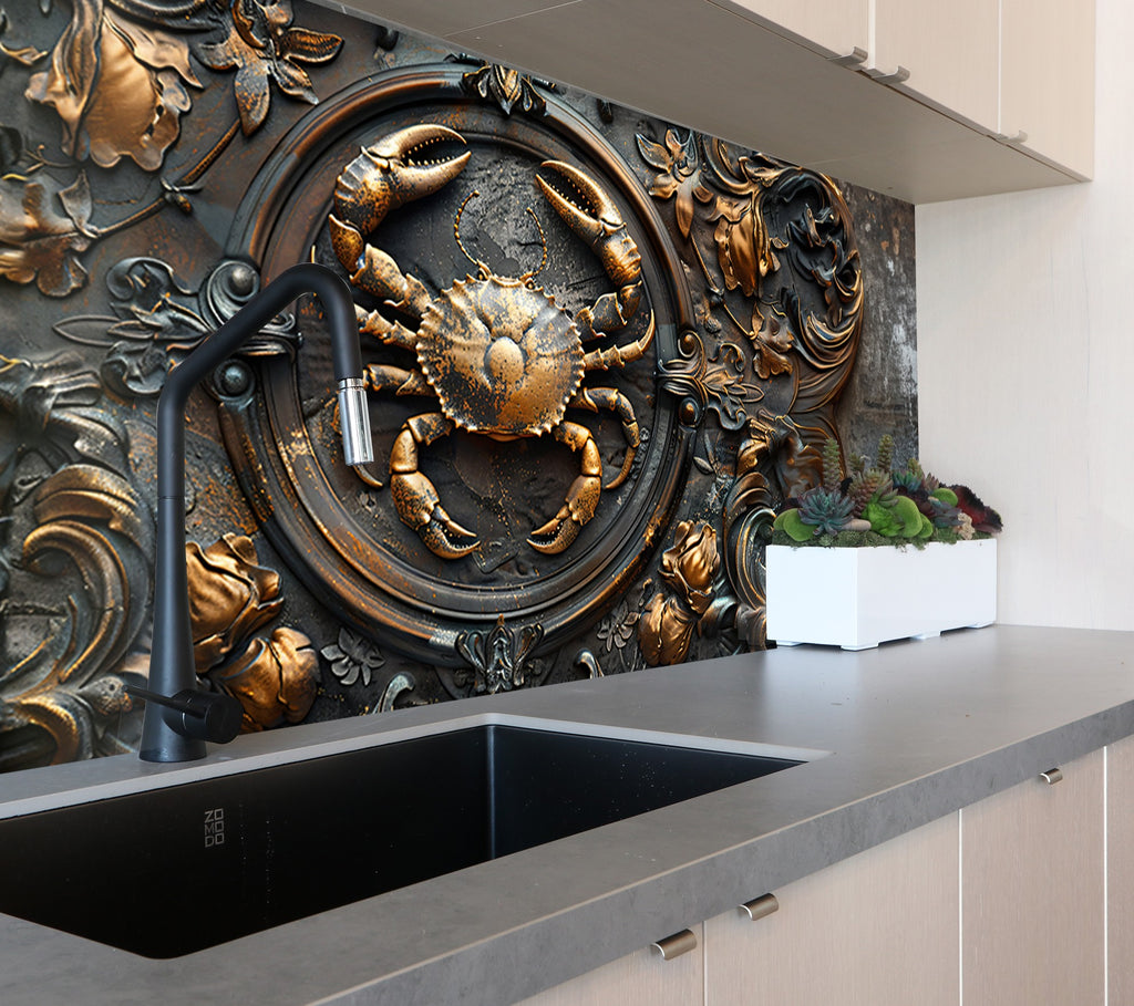 Luxury Crab - Glass Kitchen Backsplash-BacksplashArtworks
