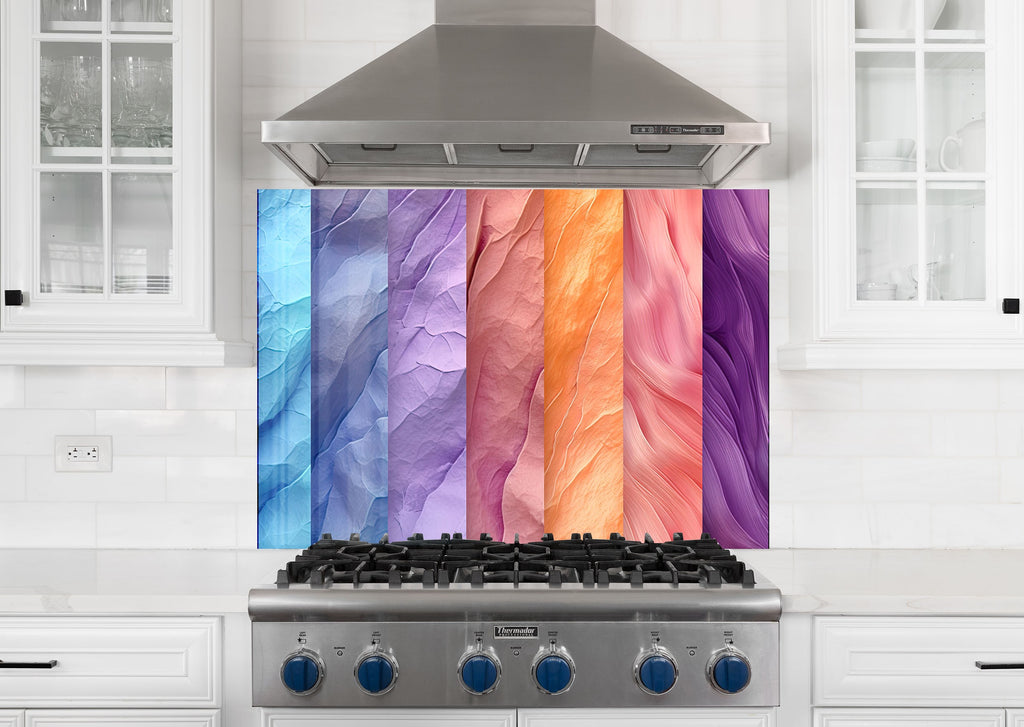 Waves of Color – Glass Kitchen Backsplash-BacksplashArtworks