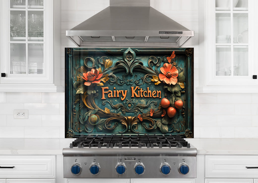 Fairy Tale Garden - Glass Kitchen Backsplash-BacksplashArtworks