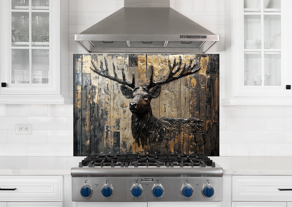 Majestic Stag - Glass Kitchen Backsplash-BacksplashArtworks