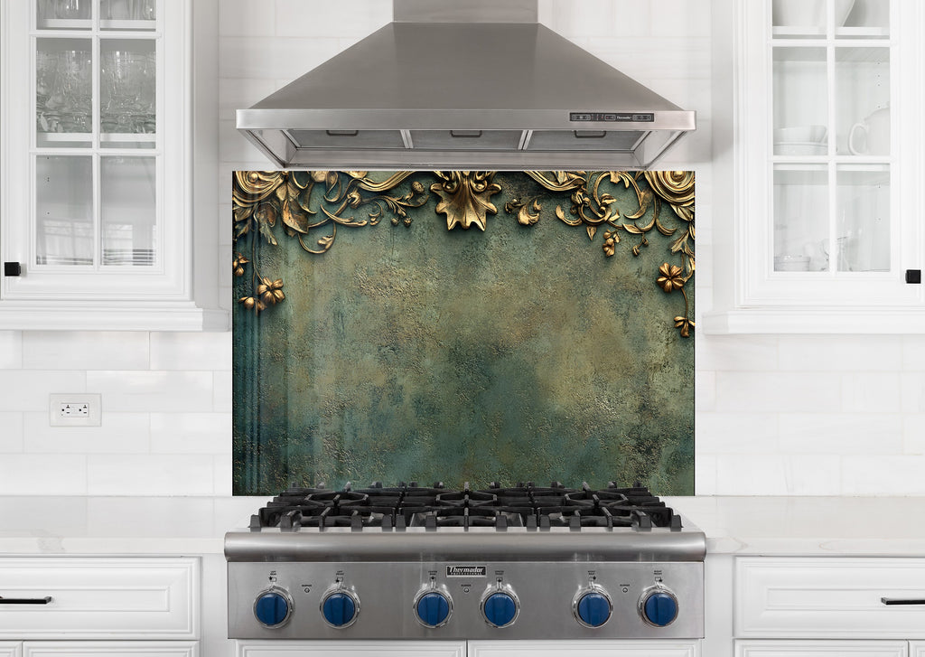 Antique Elegance - Glass Kitchen Backsplash-BacksplashArtworks