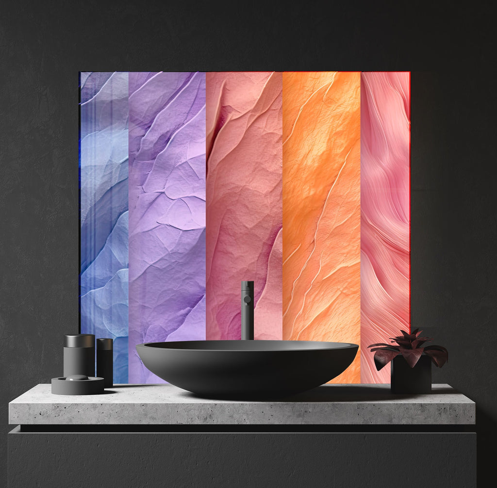 Waves of Color – Glass Kitchen Backsplash-BacksplashArtworks
