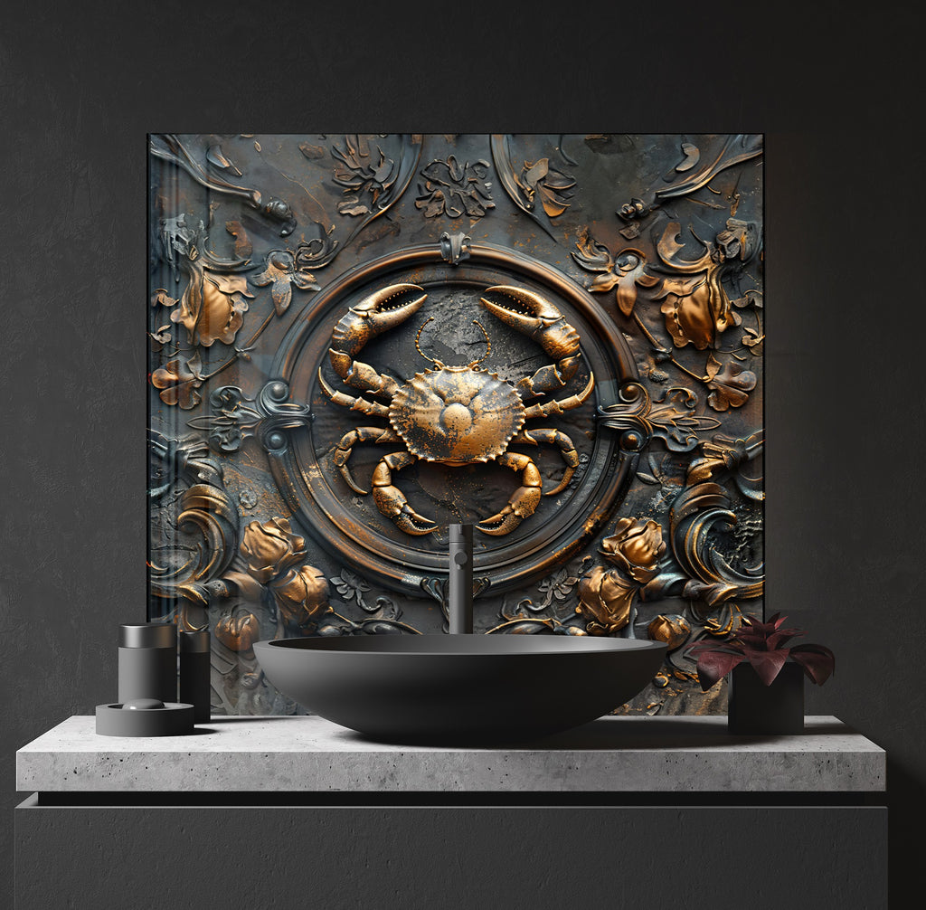 Luxury Crab - Glass Kitchen Backsplash-BacksplashArtworks