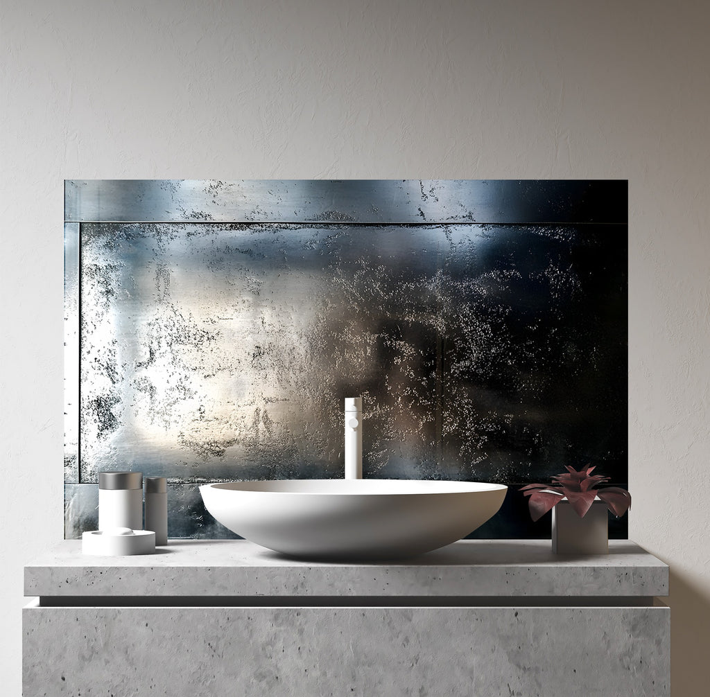 Sleek Dark Metallic - Glass Kitchen Backsplash-BacksplashArtworks