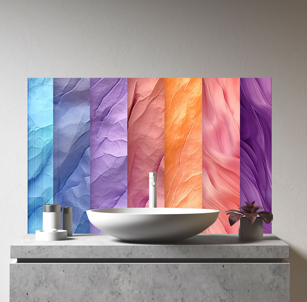 Waves of Color – Glass Kitchen Backsplash-BacksplashArtworks