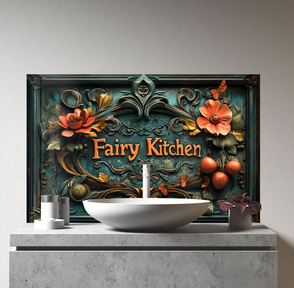 Fairy Tale Garden - Glass Kitchen Backsplash-BacksplashArtworks