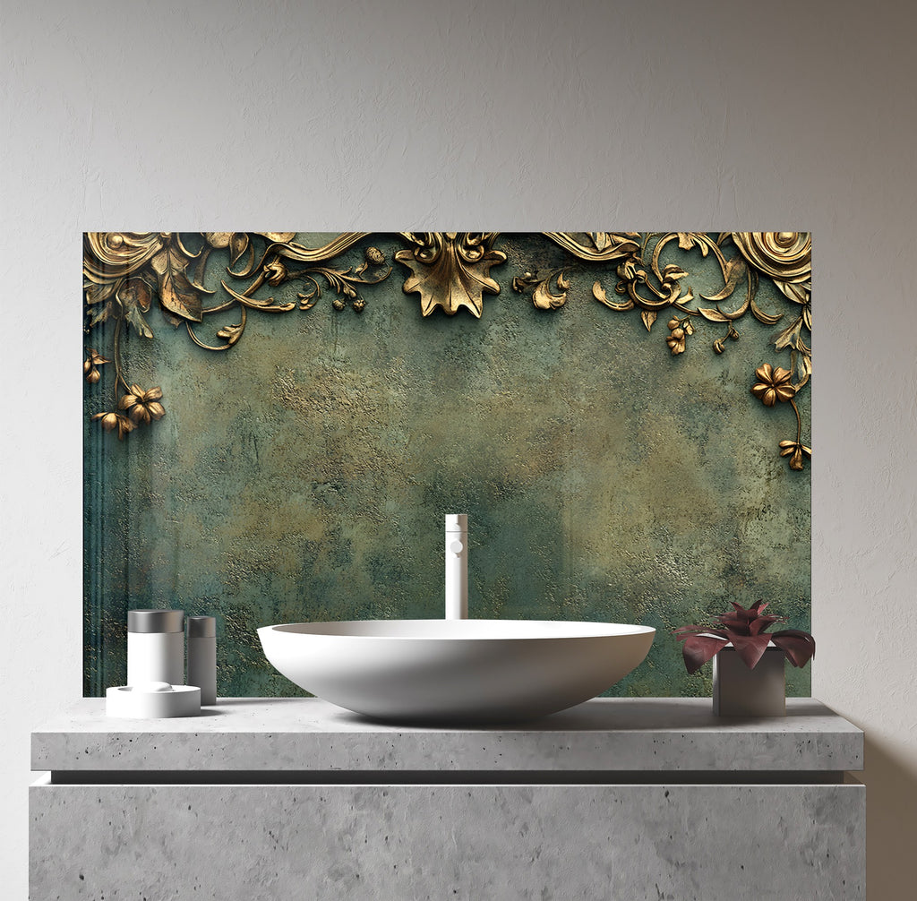 Antique Elegance - Glass Kitchen Backsplash-BacksplashArtworks