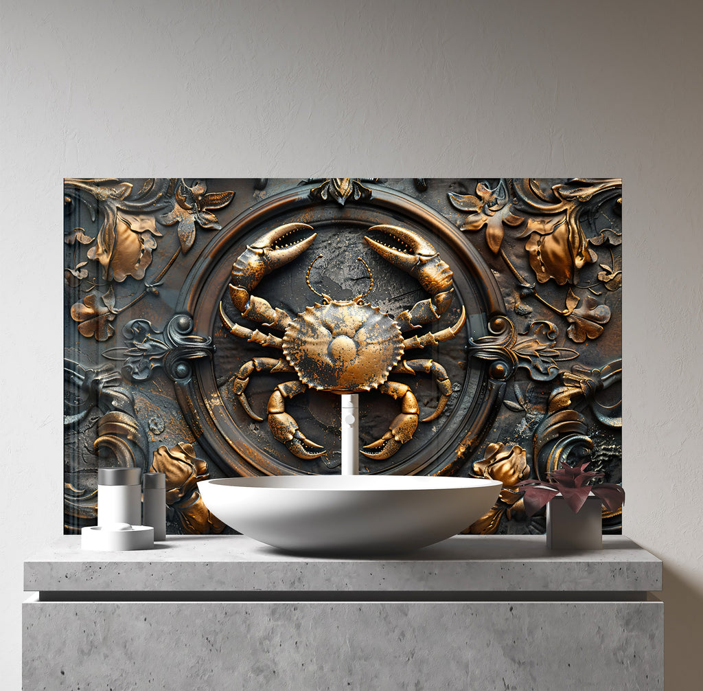 Luxury Crab - Glass Kitchen Backsplash-BacksplashArtworks