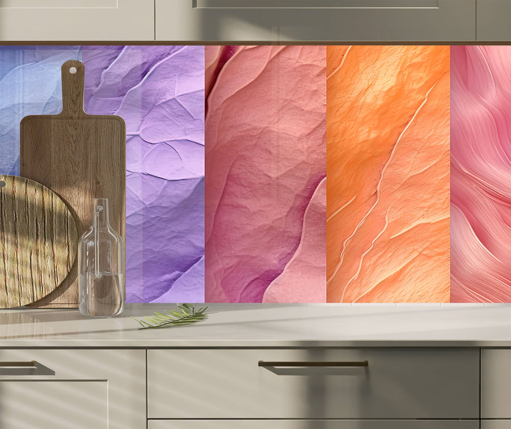 Waves of Color – Glass Kitchen Backsplash-BacksplashArtworks