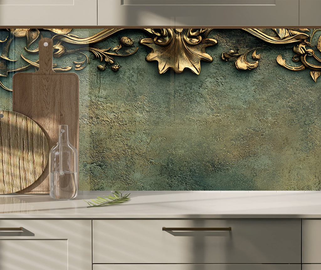 Antique Elegance - Glass Kitchen Backsplash-BacksplashArtworks
