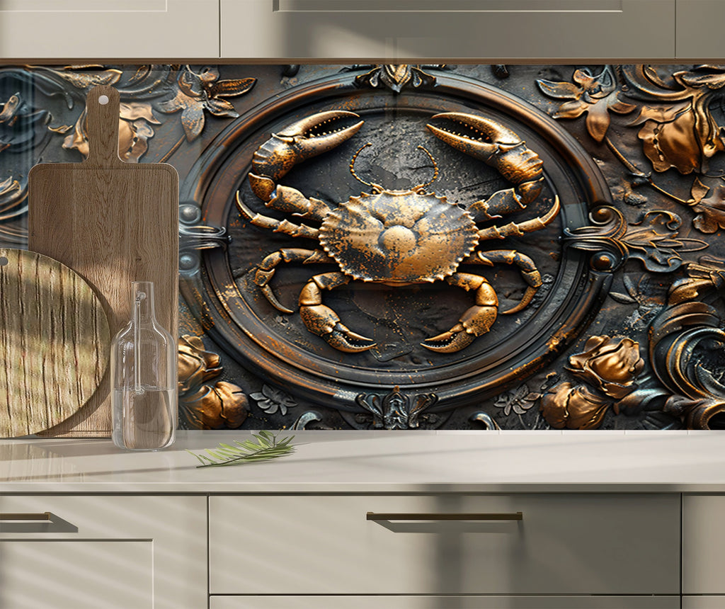 Luxury Crab - Glass Kitchen Backsplash-BacksplashArtworks