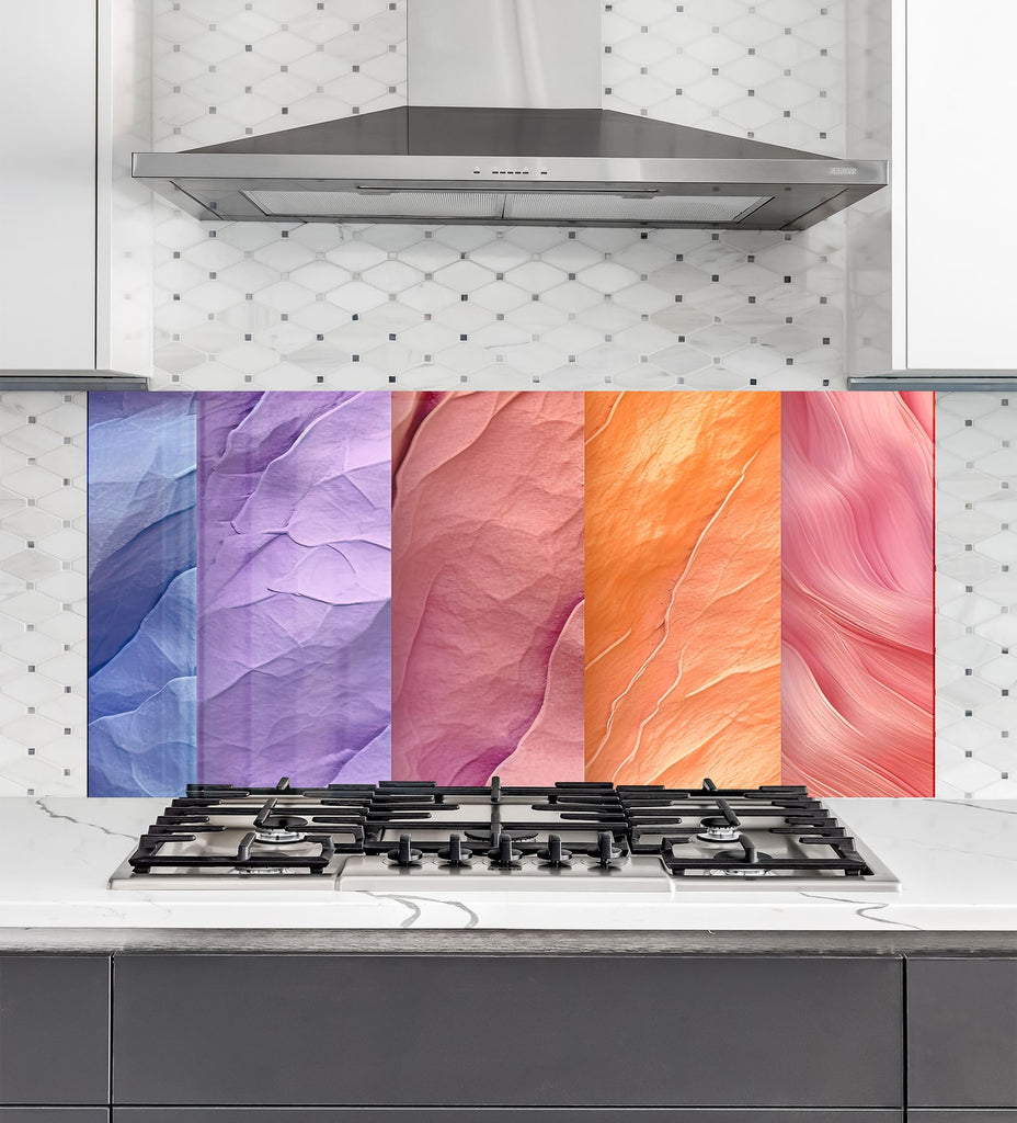 Waves of Color – Glass Kitchen Backsplash-BacksplashArtworks