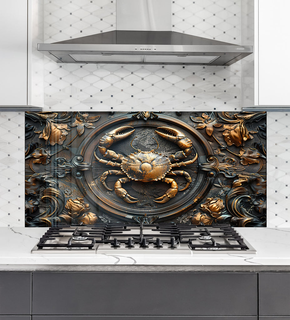 Luxury Crab - Glass Kitchen Backsplash-BacksplashArtworks