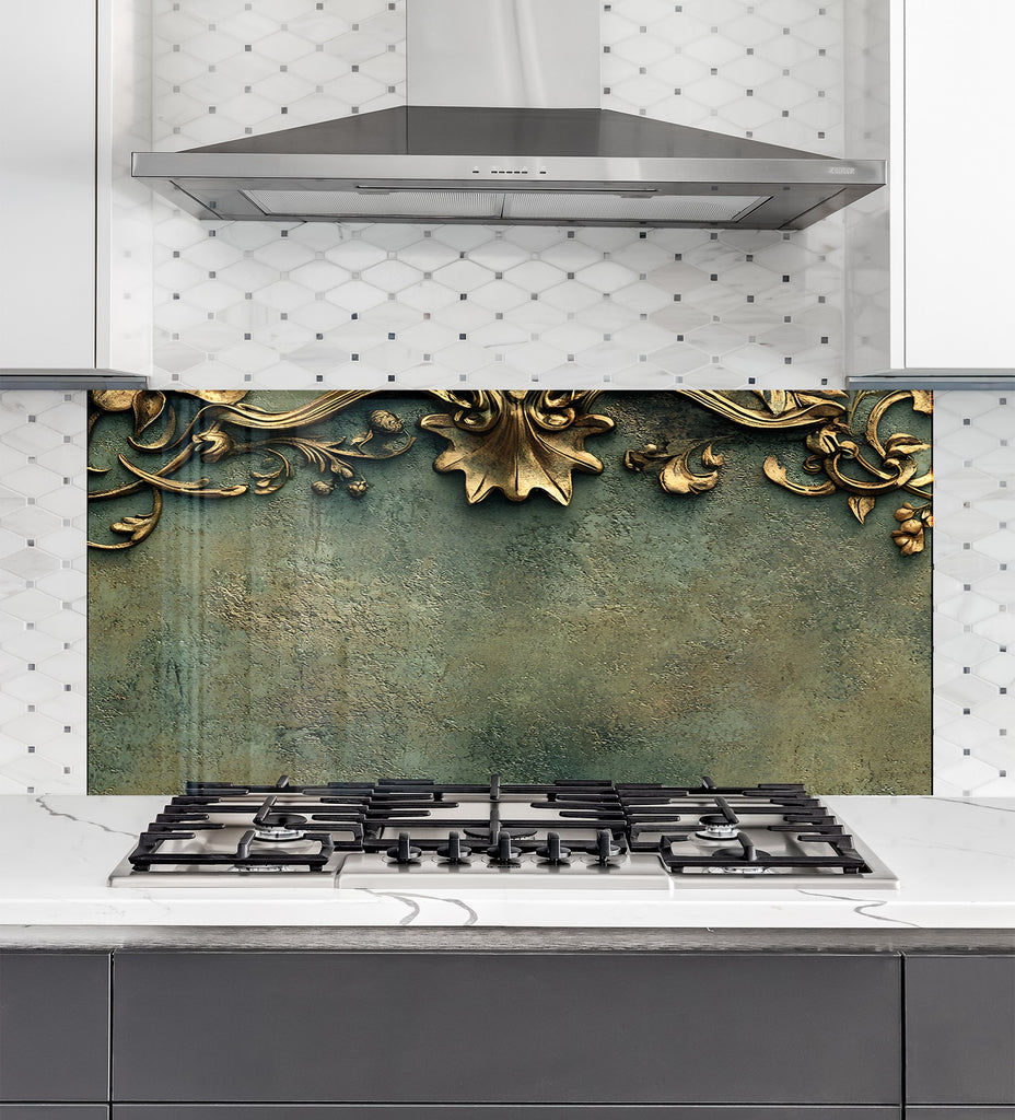 Antique Elegance - Glass Kitchen Backsplash-BacksplashArtworks