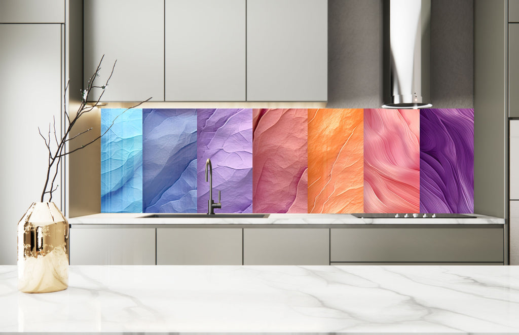 Waves of Color – Glass Kitchen Backsplash-BacksplashArtworks