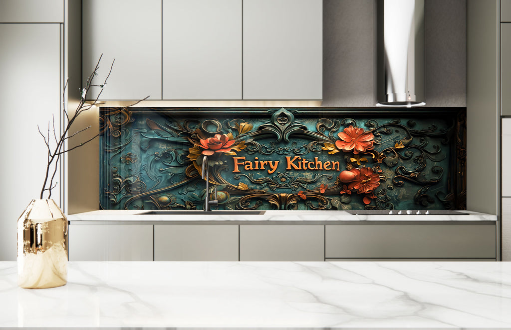 Fairy Tale Garden - Glass Kitchen Backsplash-BacksplashArtworks