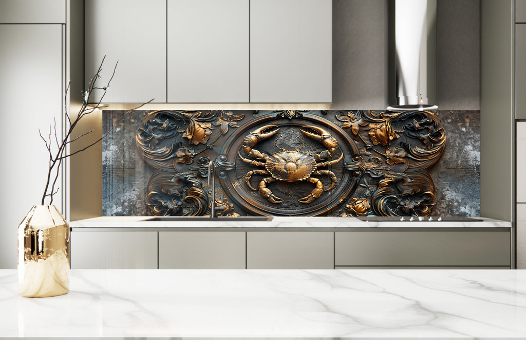 Luxury Crab - Glass Kitchen Backsplash-BacksplashArtworks