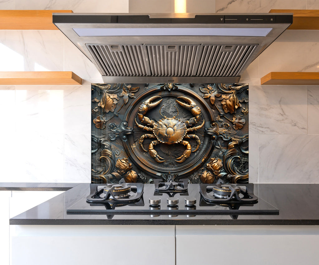 Luxury Crab - Glass Kitchen Backsplash-BacksplashArtworks