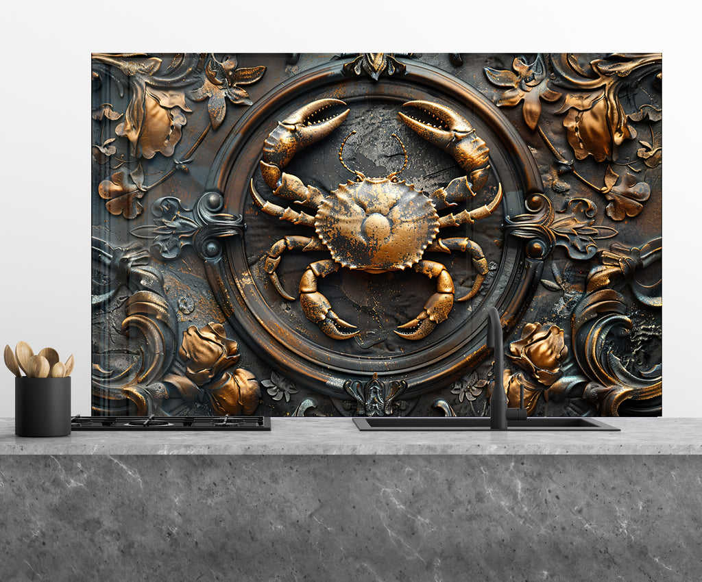 Luxury Crab - Glass Kitchen Backsplash-BacksplashArtworks