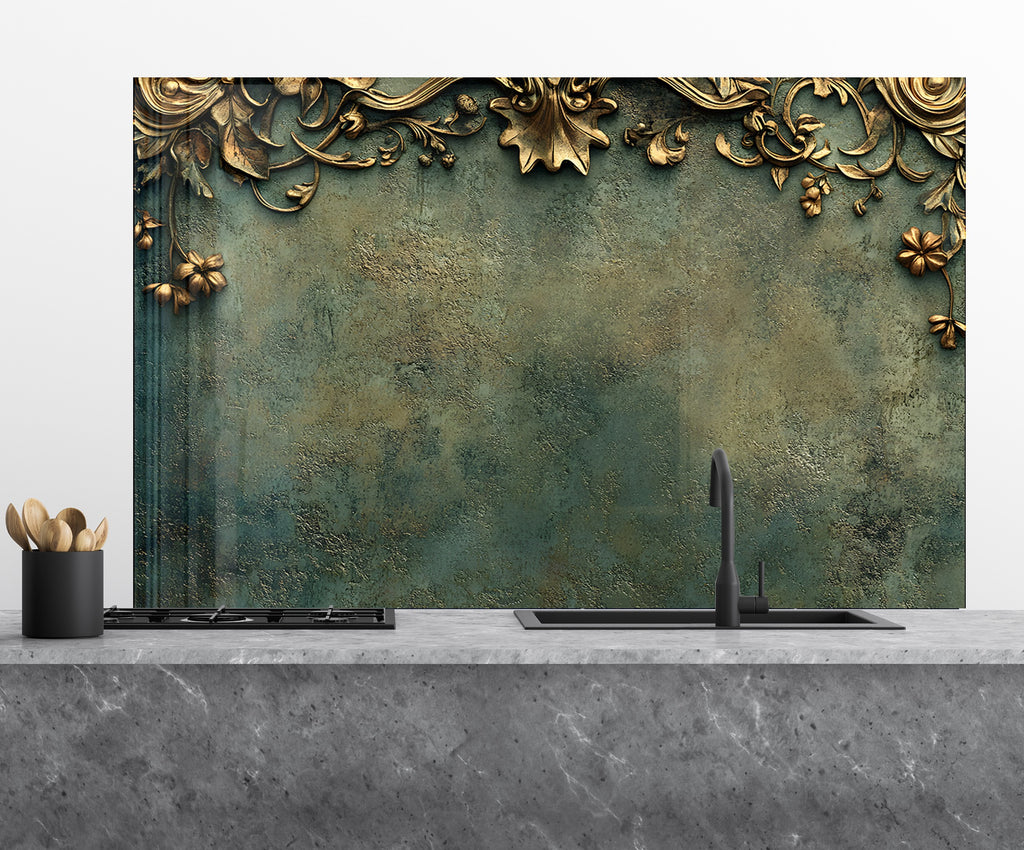 Antique Elegance - Glass Kitchen Backsplash-BacksplashArtworks