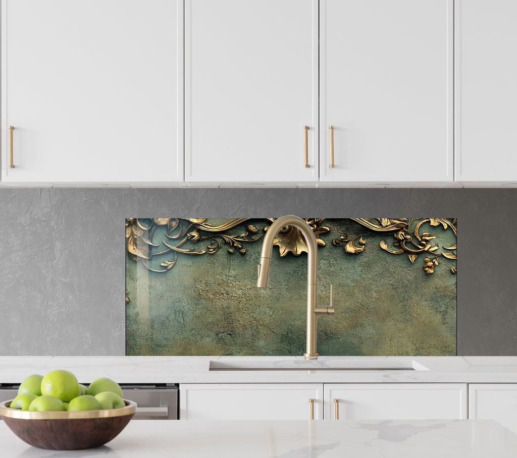Antique Elegance - Glass Kitchen Backsplash-BacksplashArtworks