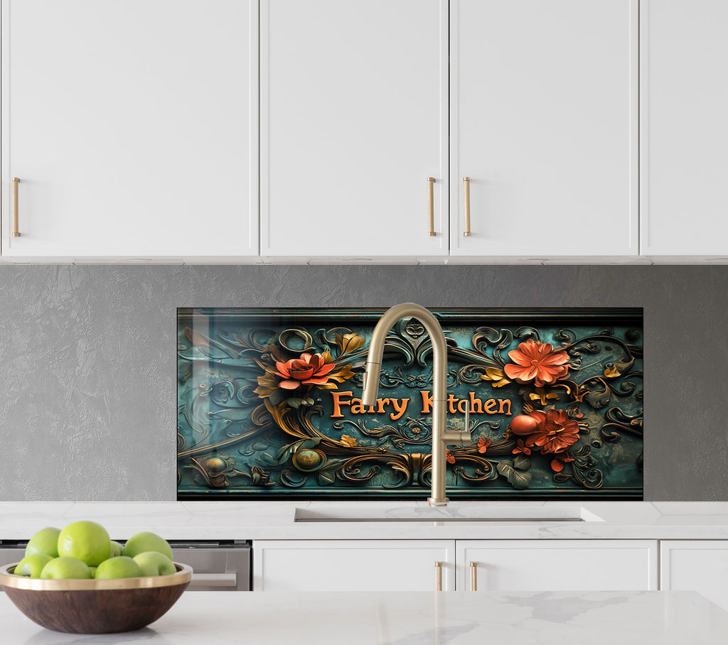 Fairy Tale Garden - Glass Kitchen Backsplash-BacksplashArtworks
