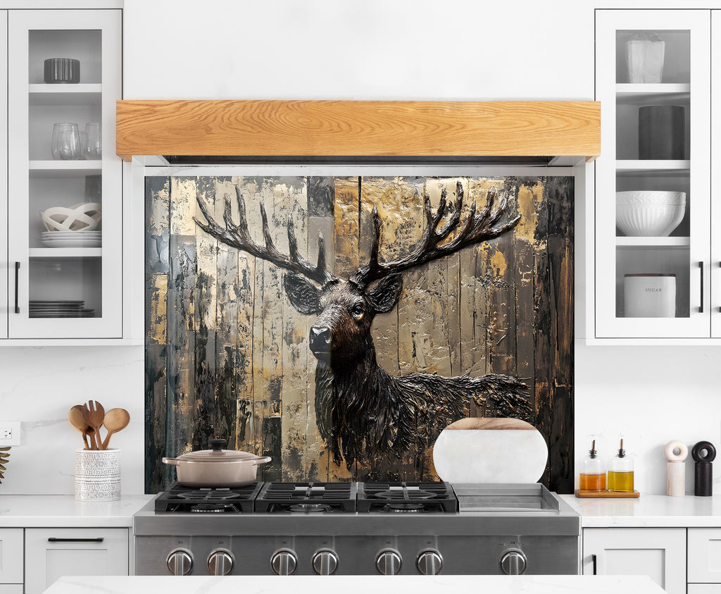Majestic Stag - Glass Kitchen Backsplash-BacksplashArtworks