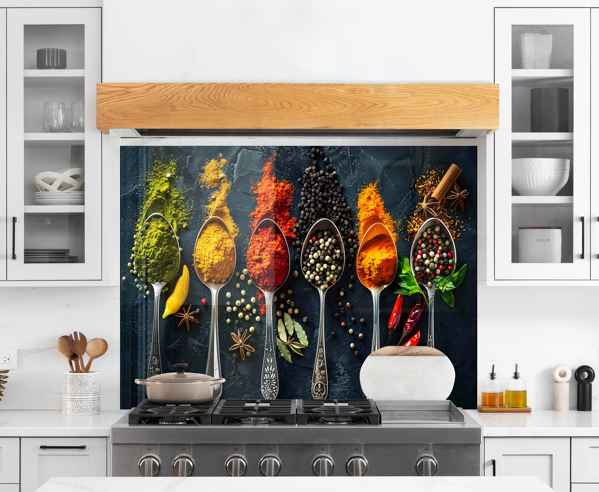 Spice Explosion Glass Backsplash | Backsplash Artworks – BacksplashArtworks