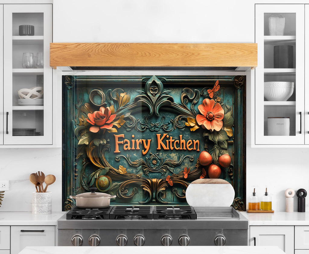 Fairy Tale Garden - Glass Kitchen Backsplash-BacksplashArtworks