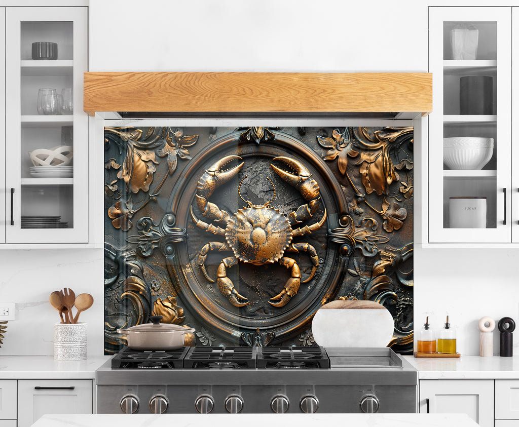 Luxury Crab - Glass Kitchen Backsplash-BacksplashArtworks