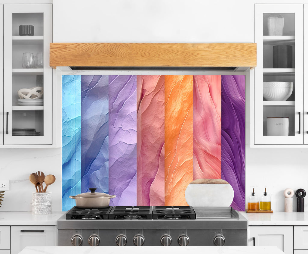 Waves of Color – Glass Kitchen Backsplash-BacksplashArtworks